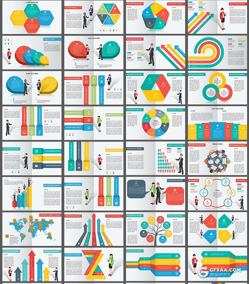 156页欧美商务风格企业全球布局商业演讲keynote模板324个PNG图形文件+102个png图标 - 顶尖PPT