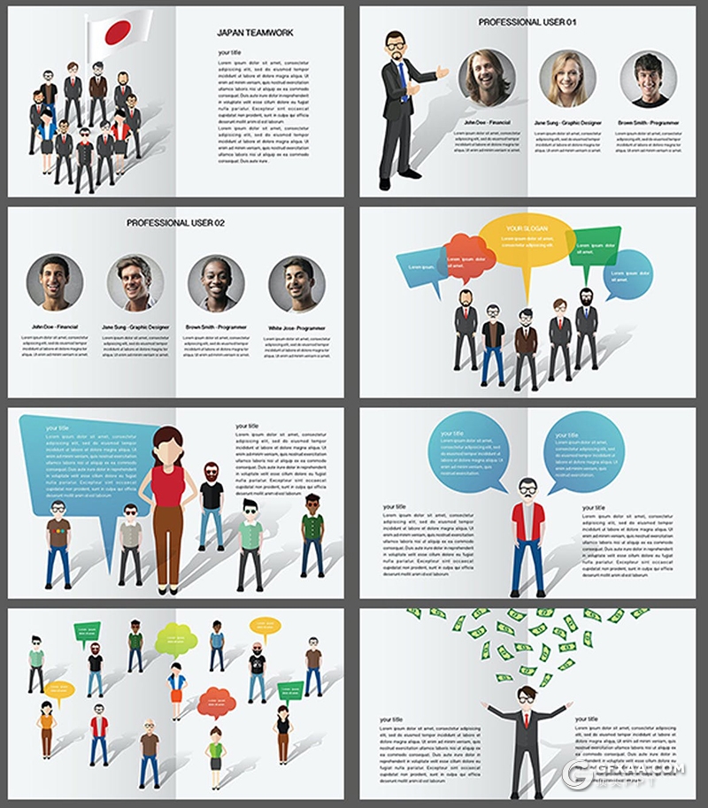 156页欧美商务风格企业全球布局商业演讲keynote模板324个PNG图形文件+102个png图标 - 顶尖PPT