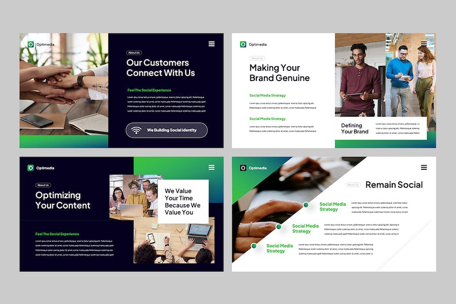 蓝绿色电商运营数字营销推广Keynote模板 - 顶尖PPT