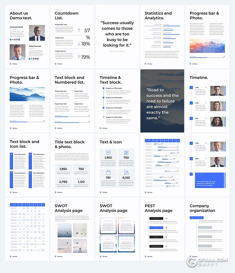 102页国外扁平化商务风格keynote模板全动画演示包含15种配色 16:9和A4竖版keynote模板 - 顶尖PPT