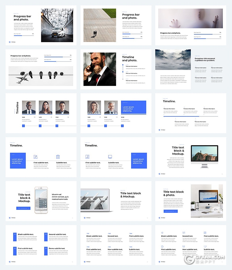 102页国外扁平化商务风格keynote模板全动画演示包含15种配色 16:9和A4竖版keynote模板 - 顶尖PPT