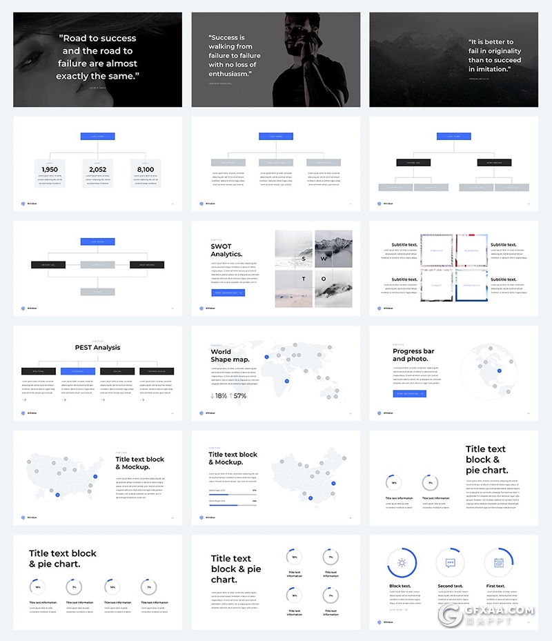 102页国外扁平化商务风格keynote模板全动画演示包含15种配色 16:9和A4竖版keynote模板 - 顶尖PPT