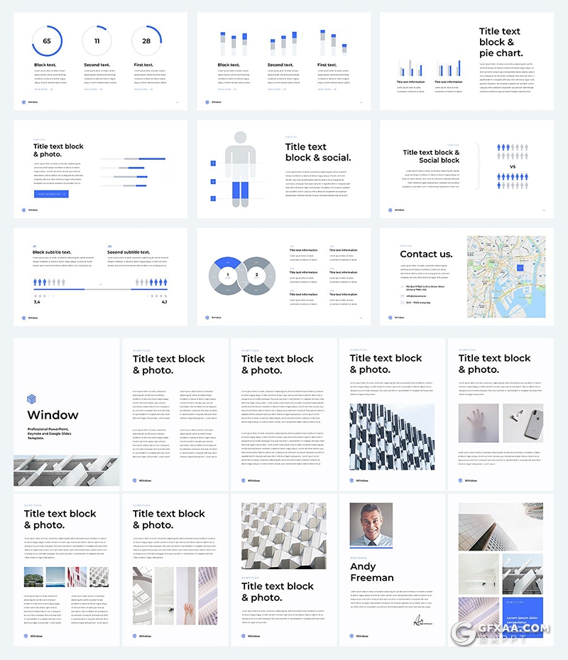 102页国外扁平化商务风格keynote模板全动画演示包含15种配色 16:9和A4竖版keynote模板 - 顶尖PPT