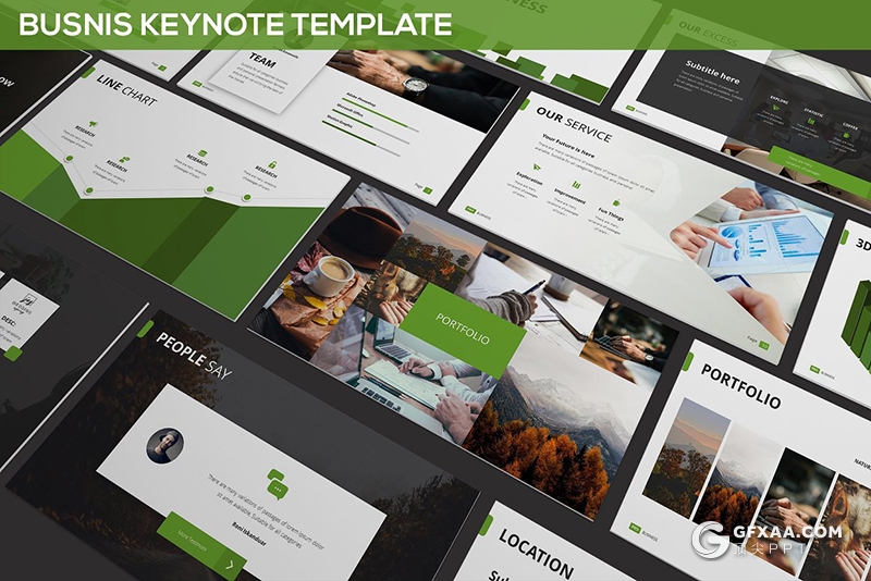 30页国外商务风格企业介绍年终工作计划总结keynote模板3种主题配色 - 顶尖PPT