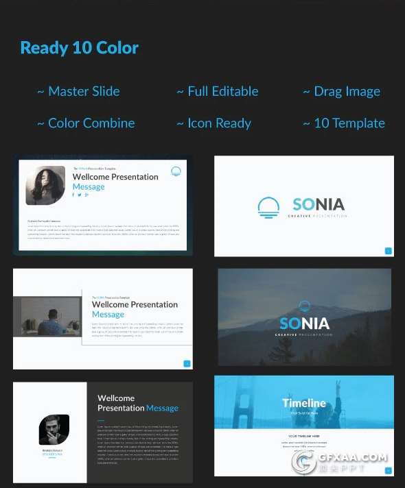 国外扁平化商务企业介绍工作计划总结多用途keynote模板10种主题配色 - 顶尖PPT
