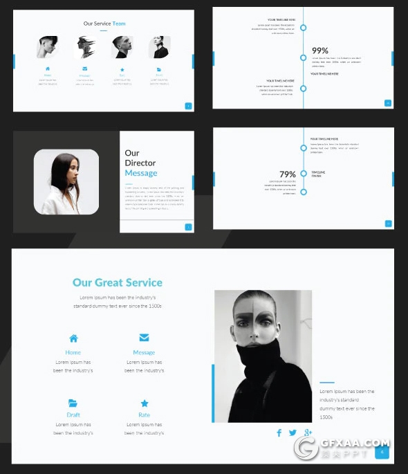 国外扁平化商务企业介绍工作计划总结多用途keynote模板10种主题配色 - 顶尖PPT