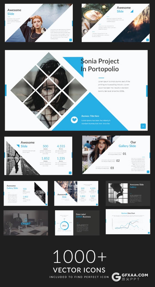 国外扁平化商务企业介绍工作计划总结多用途keynote模板10种主题配色 - 顶尖PPT