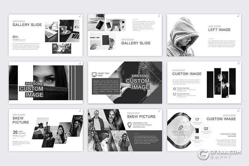 61页单色团队介绍企业宣传介绍欧美多用途PPT模板6种主题配色 - 顶尖PPT