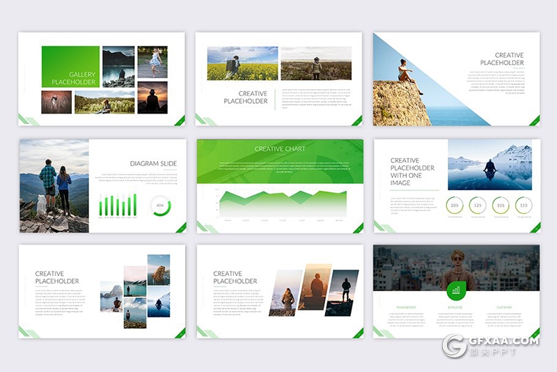 62页创意图形商务工作总结项目报价商务多用途PPT模板12种主题配色 - 顶尖PPT