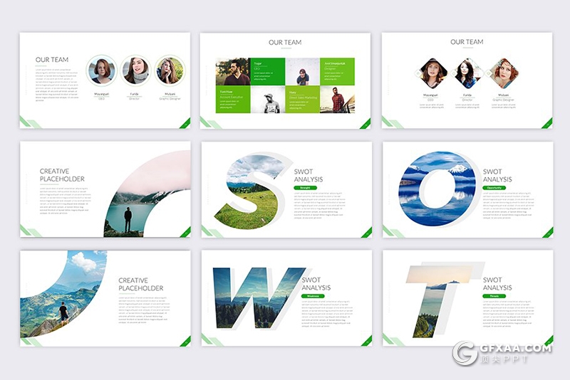 62页创意图形商务工作总结项目报价商务多用途PPT模板12种主题配色 - 顶尖PPT