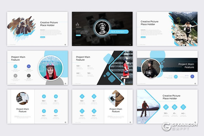 70页欧美商务风格企业工作汇报总结多用途PPT模板7种主题配色 - 顶尖PPT