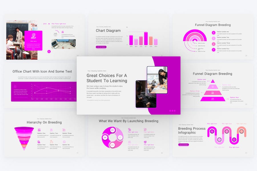 创意紫色教育培训机构PPT模板 - 顶尖PPT
