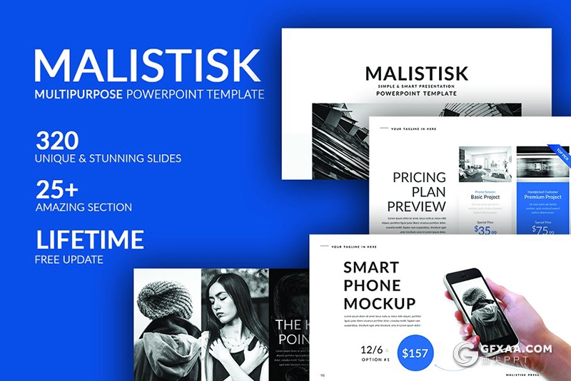 321页创意图形设计商务通用ppt模板国外简约时尚工作汇报ppt模板7种主题配色 - 顶尖PPT