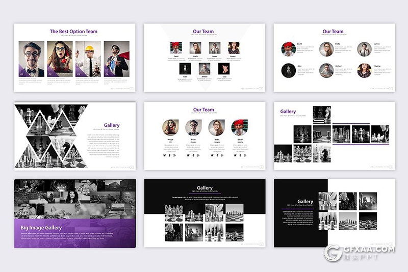 66页欧美商务风格企业宣传团队介绍工作计划总结PPT模板12种主题配色 - 顶尖PPT