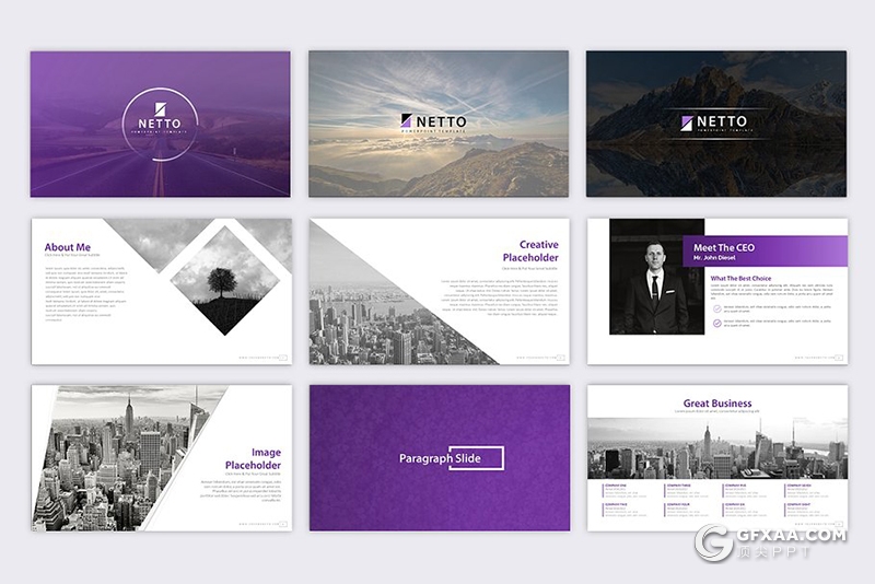 66页欧美商务风格企业宣传团队介绍工作计划总结PPT模板12种主题配色 - 顶尖PPT