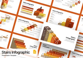 楼梯造型信息图表展示PPT模板 - 顶尖PPT