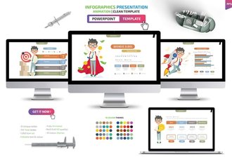 商务卡通人物插画信息图形PPT模板 - 顶尖PPT