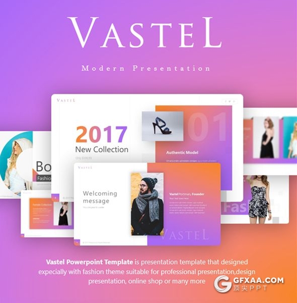 55页时尚流行创意杂志风格ppt模板摄影模特写真服装秀展示PPT模板10种配色 - 顶尖PPT