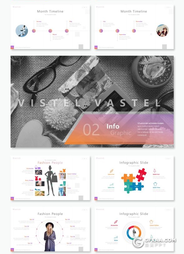 55页时尚流行创意杂志风格ppt模板摄影模特写真服装秀展示PPT模板10种配色 - 顶尖PPT
