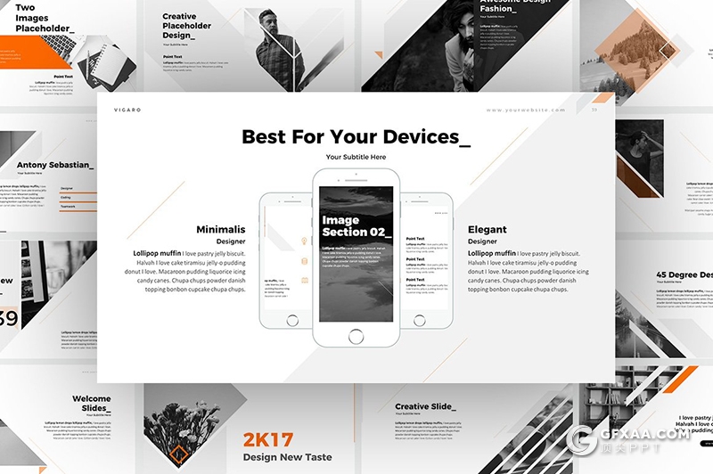 70页几何图形创意版式设计时尚商务多用途国外PPT模板10种主题配色 - 顶尖PPT