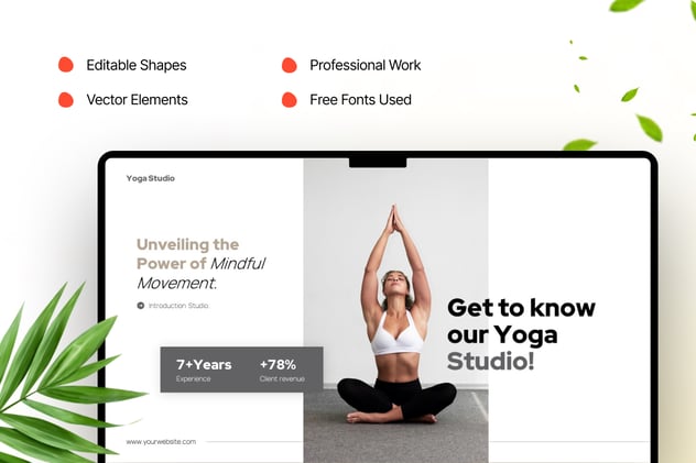 瑜伽工作室介绍PPT模板 - 顶尖PPT