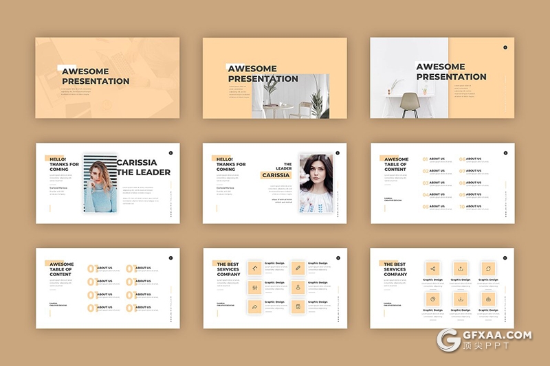 56页国外简约文艺小清新风格多用途PPT模板 - 顶尖PPT