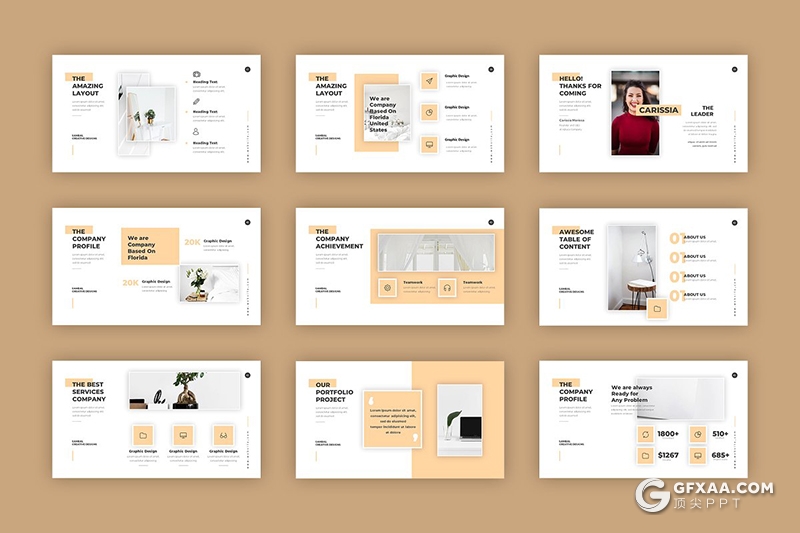 56页国外简约文艺小清新风格多用途PPT模板 - 顶尖PPT