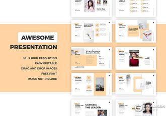 56页国外简约文艺小清新风格多用途PPT模板 - 顶尖PPT