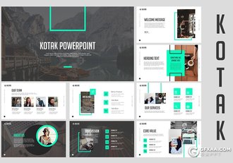 54页国外简约绿色商务团队会员项目介绍多用途PPT模板 - 顶尖PPT
