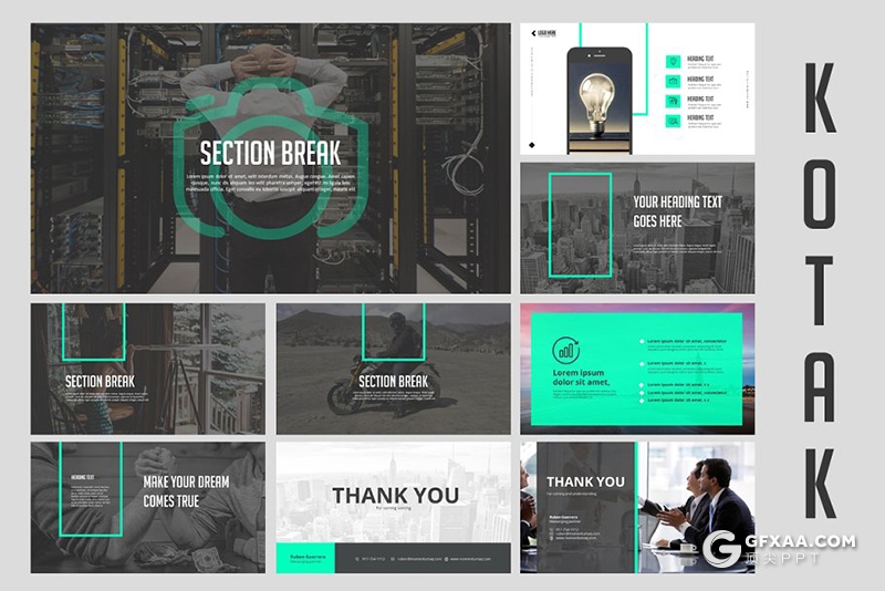 54页国外简约绿色商务团队会员项目介绍多用途PPT模板 - 顶尖PPT