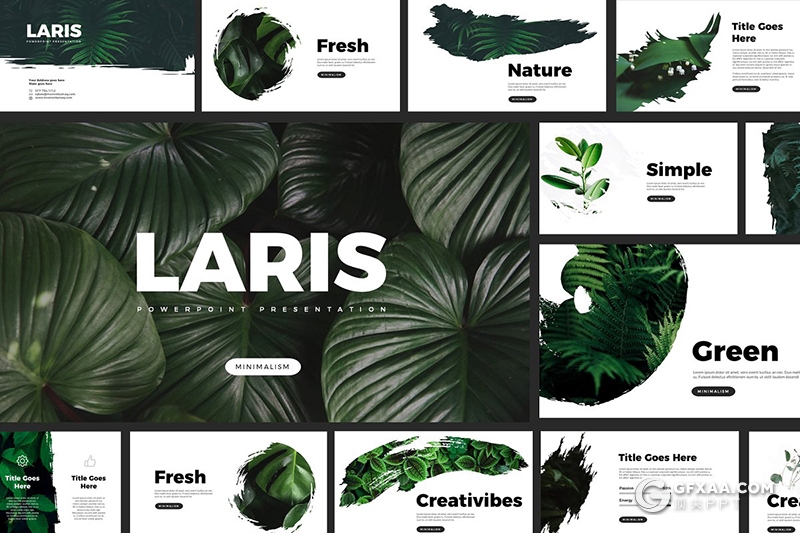 50页水墨笔刷图片剪影效果图文搭配PPT模板 - 顶尖PPT