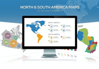 北美南美地图keynote模板 - 顶尖PPT