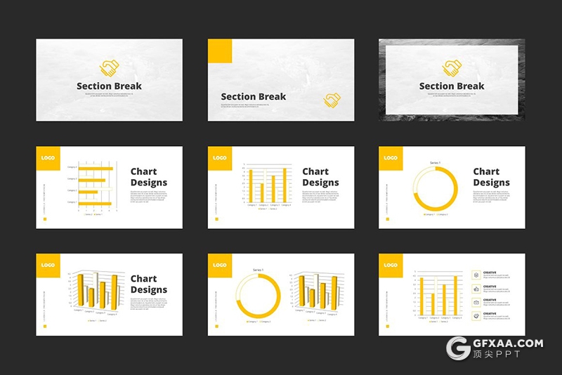 111页国外年终工作汇报项目总结团队介绍通用PPT模板5种主题配色 - 顶尖PPT