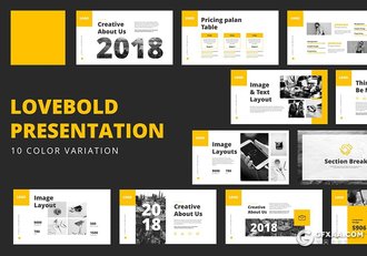 111页国外年终工作汇报项目总结团队介绍通用PPT模板5种主题配色 - 顶尖PPT