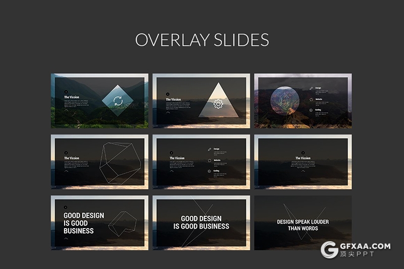 126页创意线性立体二维图形设计PPT模板创意图形图片剪影简约小清新PPT模板 - 顶尖PPT