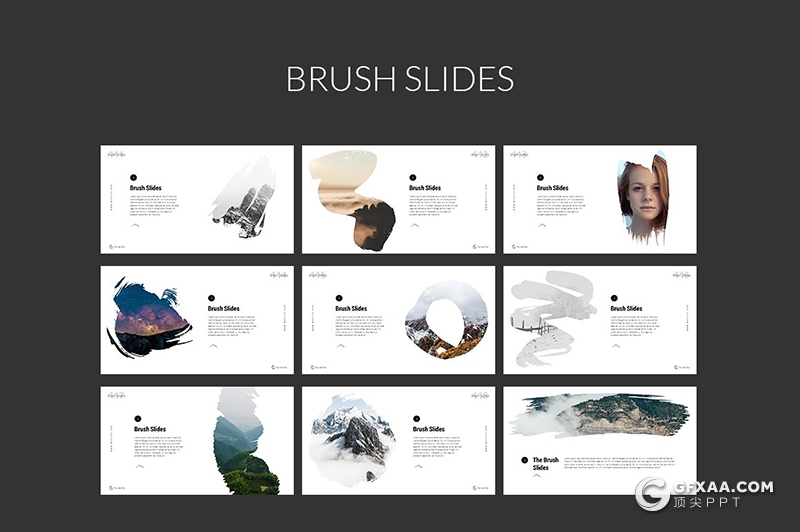 126页创意线性立体二维图形设计PPT模板创意图形图片剪影简约小清新PPT模板 - 顶尖PPT