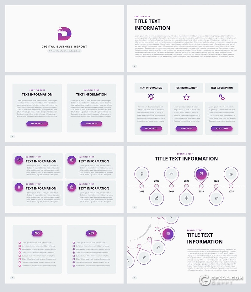 34页数据业务报告工作计划总结PPT模板8种XML配色文件 - 顶尖PPT