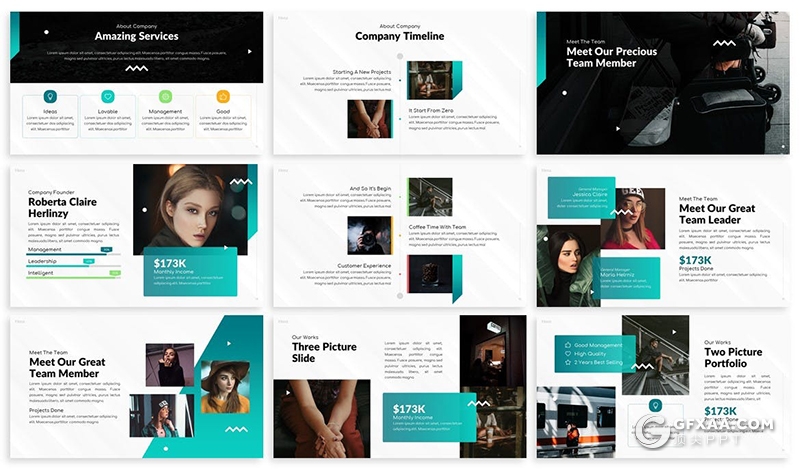 30页商业投资国外商务工作计划分析统计PPT模板 3种主题配色 - 顶尖PPT