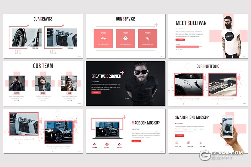 30页扁平化简约时尚多用途PPT模板5种主题配色 - 顶尖PPT