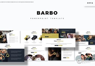 30页发型设计理发行业数据分析介绍PPT模板5种主题配色 - 顶尖PPT