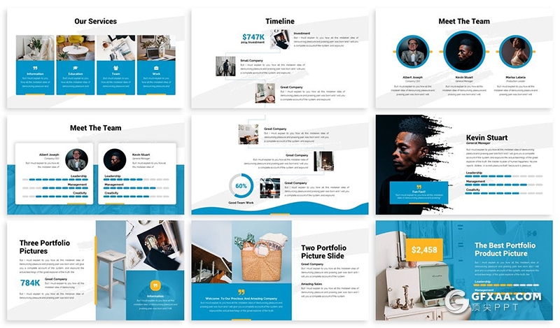 30页商务风格企业宣传介绍工作计划总结PPT模板3种主题配色 - 顶尖PPT