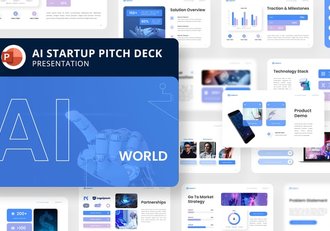 人工智能初创平台融资路演创业方案PPT模板 - 顶尖PPT