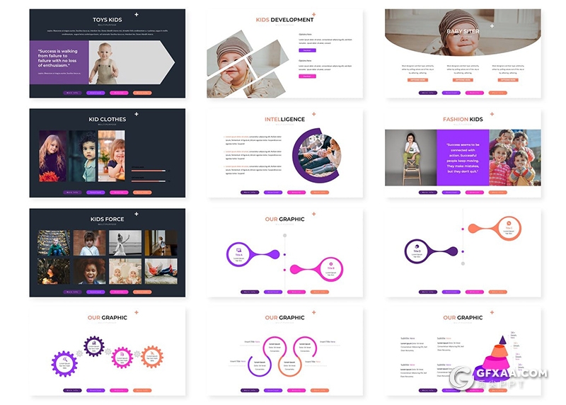 30页彩色国外创意商务工作汇报工作计划多用途PPT模板5种主题配色 - 顶尖PPT