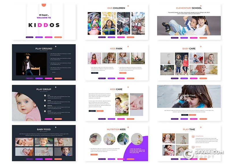 30页彩色国外创意商务工作汇报工作计划多用途PPT模板5种主题配色 - 顶尖PPT