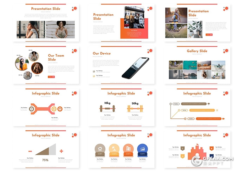 30页彩色商务简约风格工作计划总结多用途PPT模板5种主题配色 - 顶尖PPT