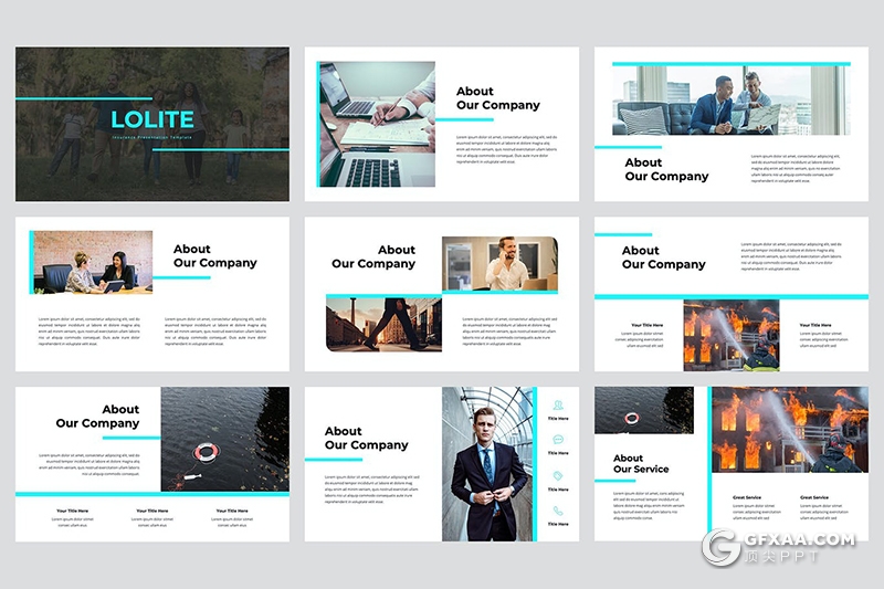 36页亮蓝色企业介绍团队介绍项目合作商务通用PPT模板 - 顶尖PPT