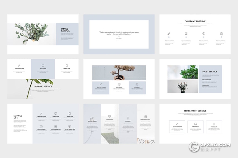 76页极简文艺小清新风格PPT模板 - 顶尖PPT