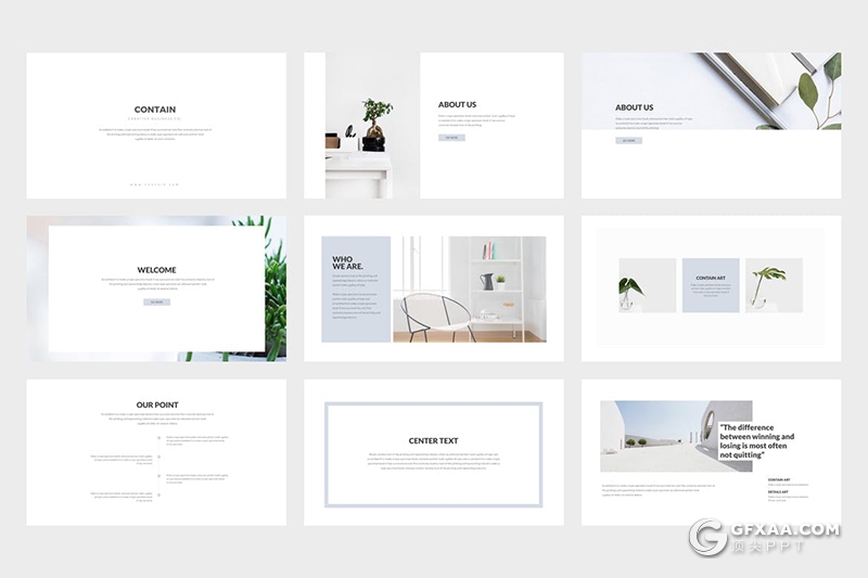76页极简文艺小清新风格PPT模板 - 顶尖PPT