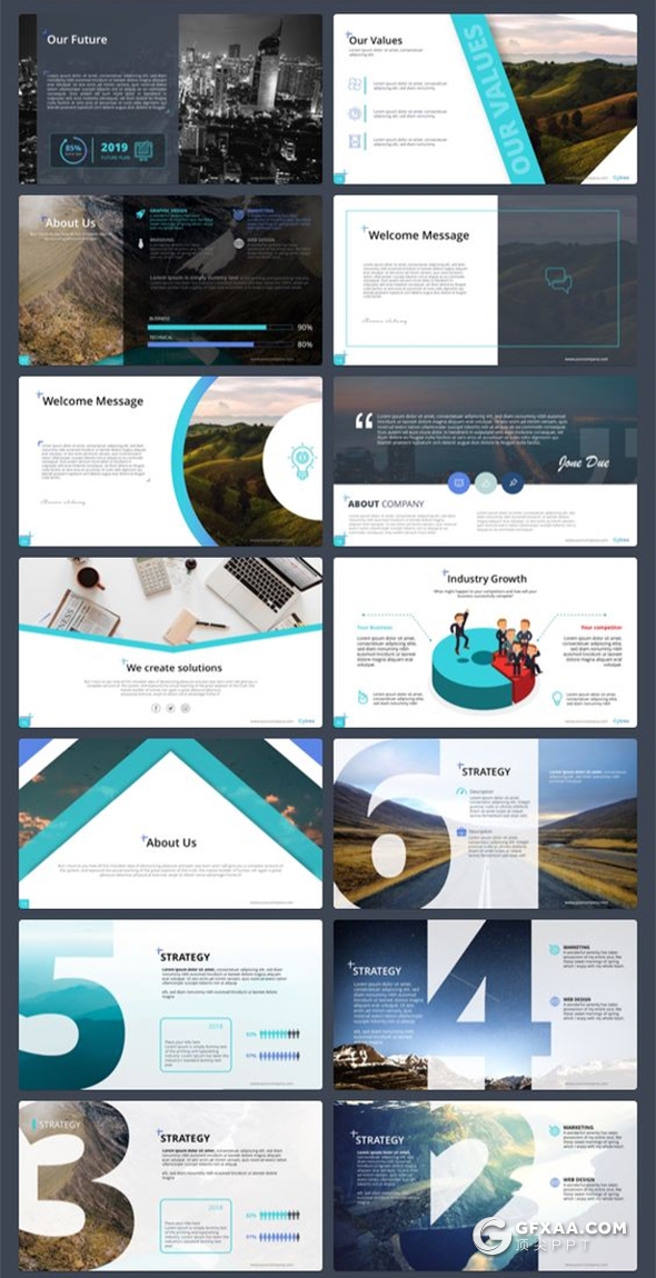 200页国外高端商务风格企业介绍工作计划总结ppt商务信息图形设计卡通插画多用途ppt模板 - 顶尖PPT
