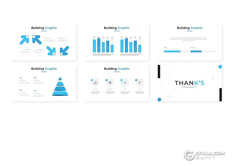30页企业宣传介绍国外商务风格商业地产地标建筑介绍PPT模板5种主题配色 - 顶尖PPT